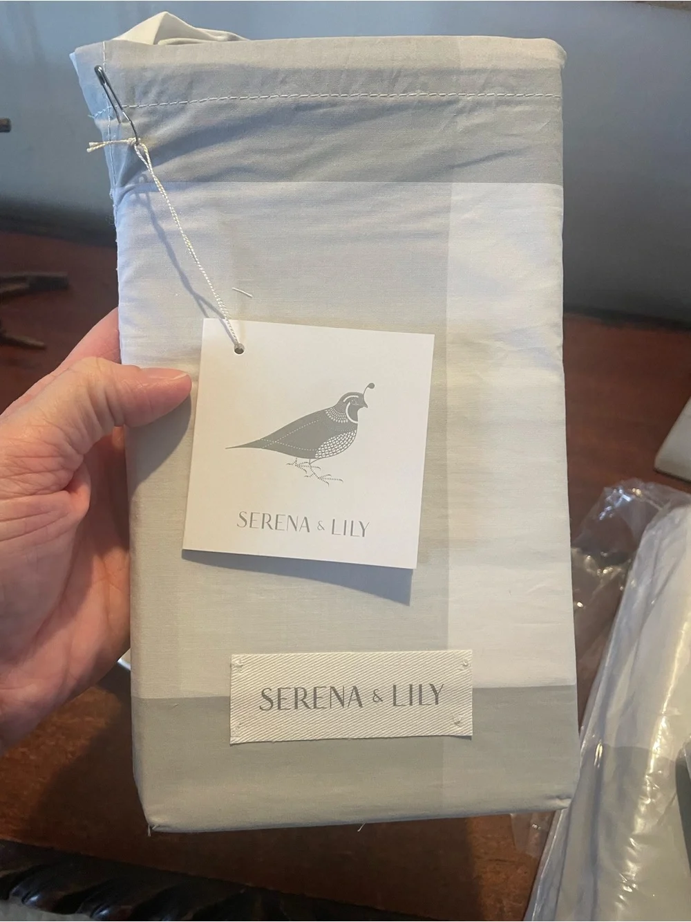 New!   Serena & Lily Fog gingham euro sham
